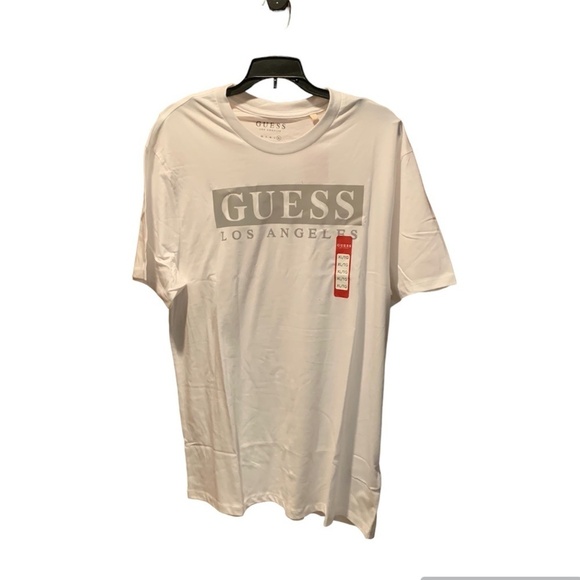 Guess Greg Logo Crew Tee Shirt White XL NWT - Picture 1 of 6